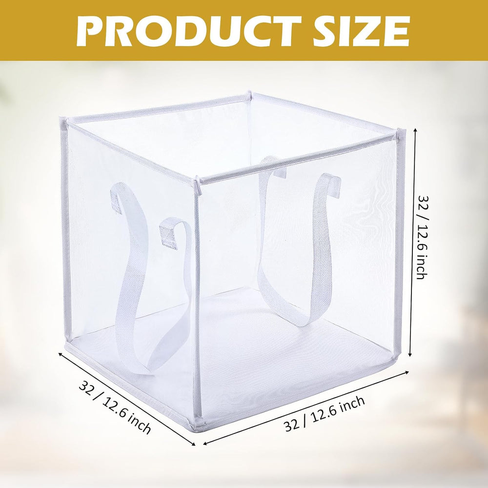 Zopeal 6 Pack Collapsible Mesh Laundry Basket, White, Single-layer
