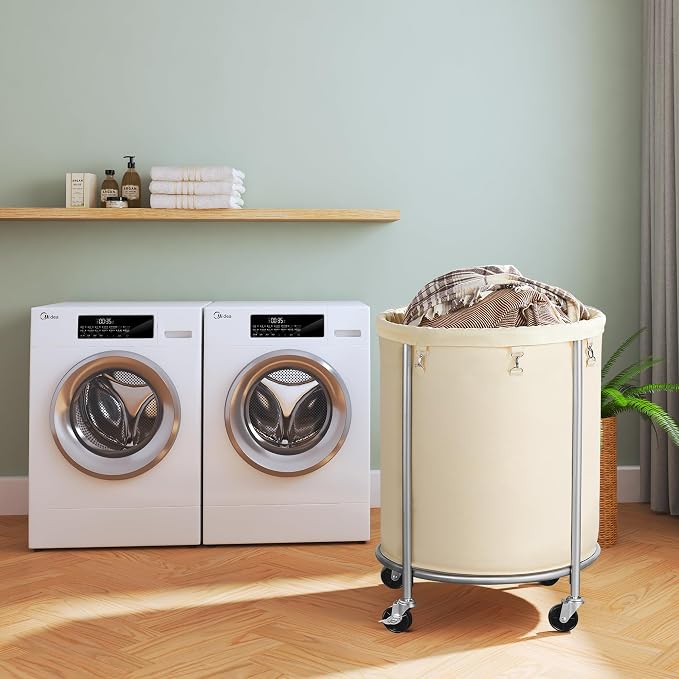 ELYKEN Laundry Basket with Wheels, 170L Rolling Laundry Hamper with Removable - Image 9