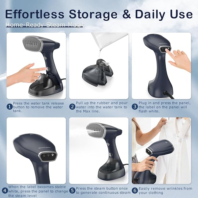 BEAUTURAL Handheld Garment Steamer - Image 4