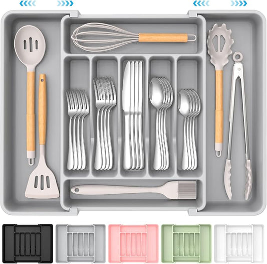Extra Large Expandable Silverware Organizer, BPA-Free Food-Safe Cutlery by Unknown