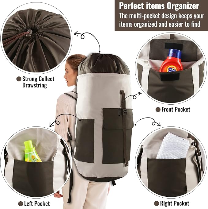 Laundry Bag Backpack, 125L Extra Large Travel Laundry Bags - Image 4