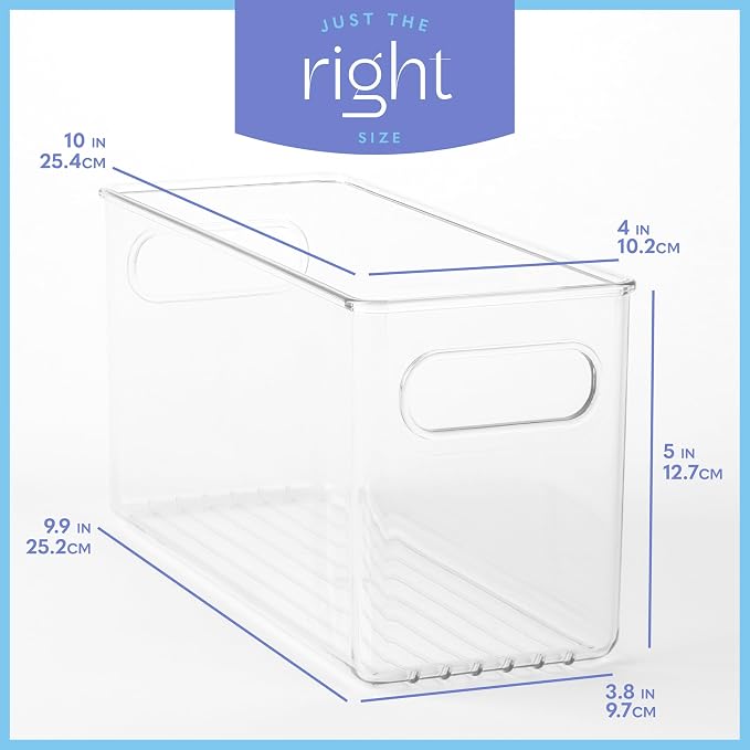Plastic Food Storage 6 Pack Clear Container Bin