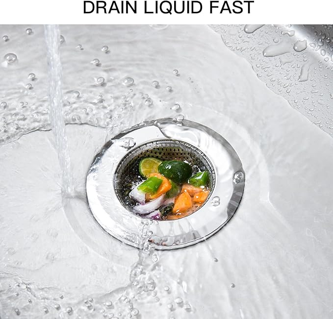 4 Pack Heavy Duty Stainless Steel Kitchen Sink Drain Strainer, Bathroom Hair - Image 6