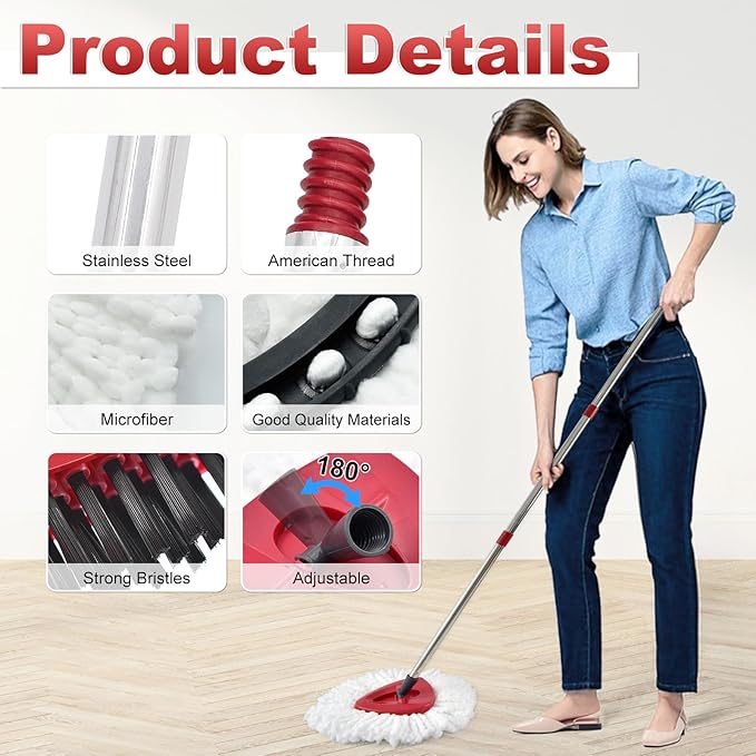 Mop Head Replacement, Mop Handle - Image 2