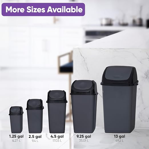 Superio Kitchen Trash Can with Swing Top Lid 9 Gallon Slim Waste Bin 37 Qt - Image 7
