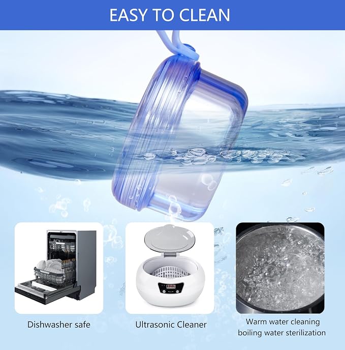 Leak Proof Portable Denture Bath Case Denture Cleaning Cup, False Teeth Holder - Image 4