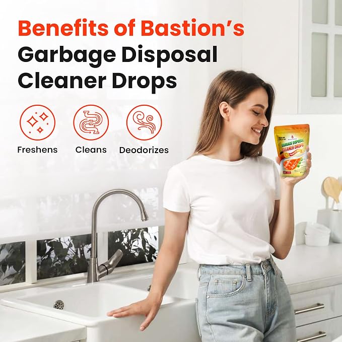 Bastion Garbage Disposal Cleaner and Deodorizer Drops-] Orange Zest Scented - Image 7