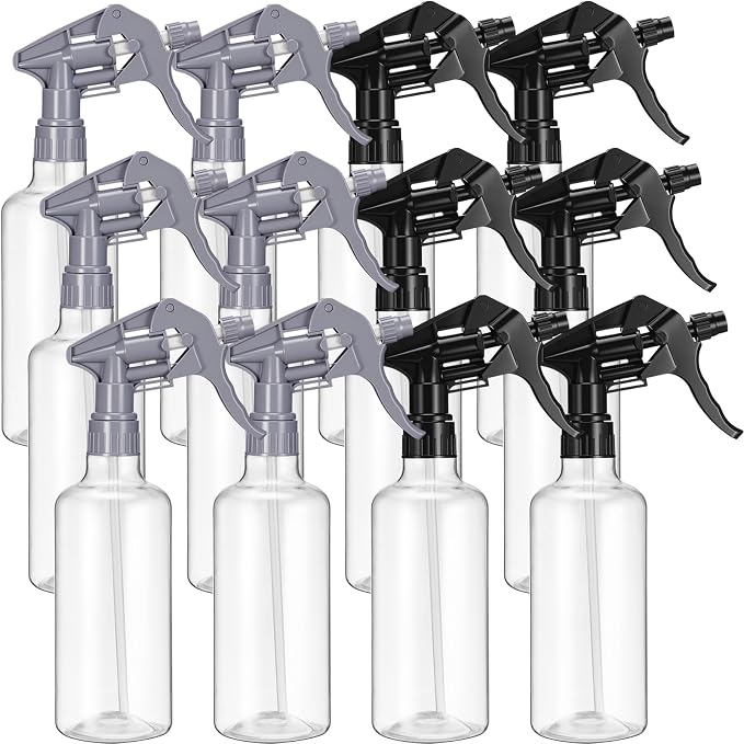 Eccliy 12 Pcs 16 Oz Plastic Spray Bottle, Adjustable Empty Reusable Sprayer by Eccliy