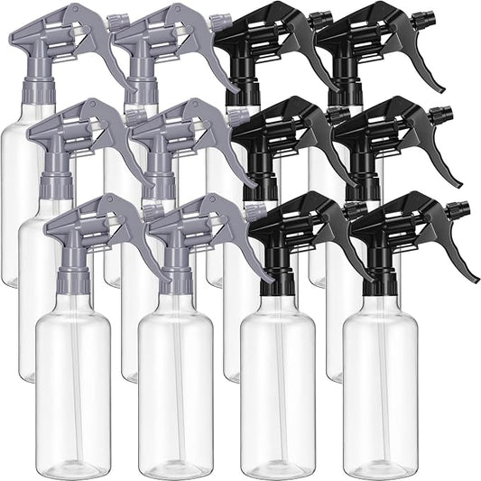 Eccliy 12 Pcs 16 Oz Plastic Spray Bottle, Adjustable Empty Reusable Sprayer by Eccliy