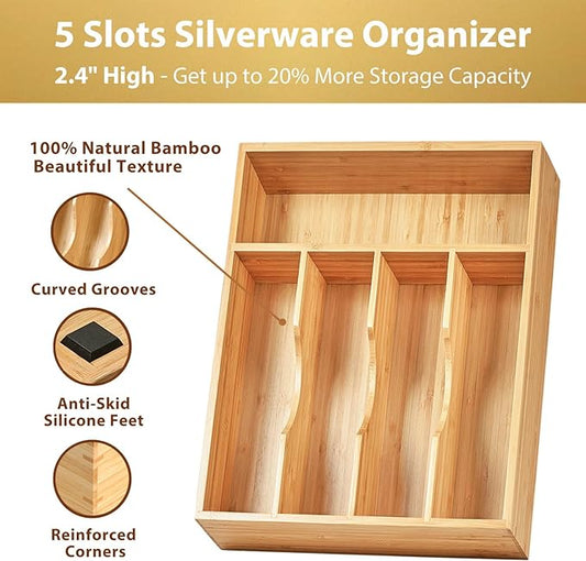 Umilife Kitchen Drawer Organizer, 10 Inch Silverware Utensil Tray Holder - Image 2