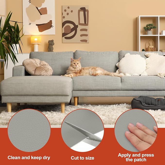 PATIKIL Leather Patches Tape for Furniture, 3.2 x 61 Inch Self Adhesive Vinyl - Image 3