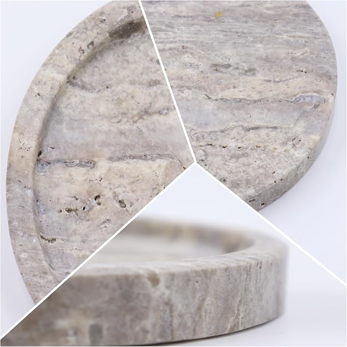 Natural Marble Tray, Oval Vanity Decorative Tray - Image 4