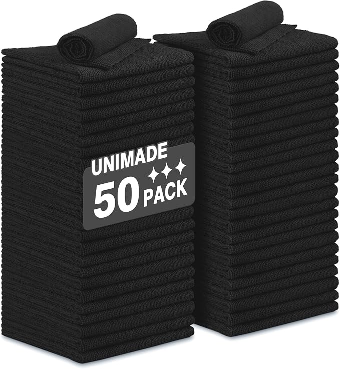 Microfiber Cleaning Cloth, 50 Pack Microfiber Towels by Unimade