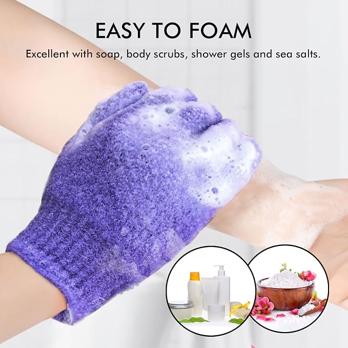 Evridwear Exfoliating Dual Texture Bath Gloves - Image 5