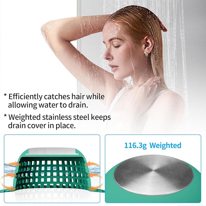 Shower Drain Hair Catcher, Bathtub Drain Cover Foldable Silicone Shower & Tub - Image 4