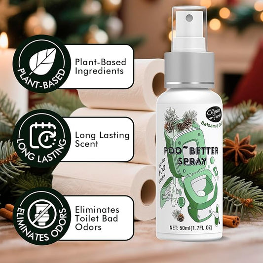 Clean-n-Fresh Holiday Toilet Spray, 3 Pack Gift Set- Balsam & Cedar/Toasty - Image 2