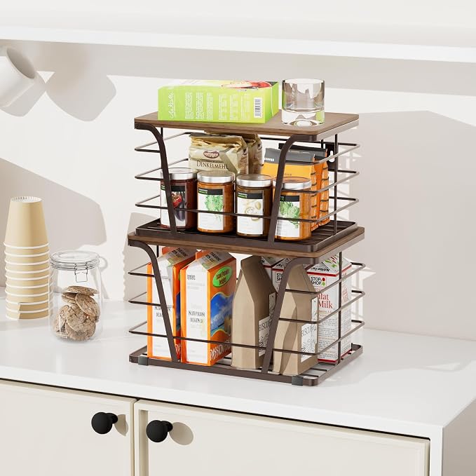 Extra Large 2 Pack Stackable Storage Pantry Organizers and Storage, Wall Mount - Image 4