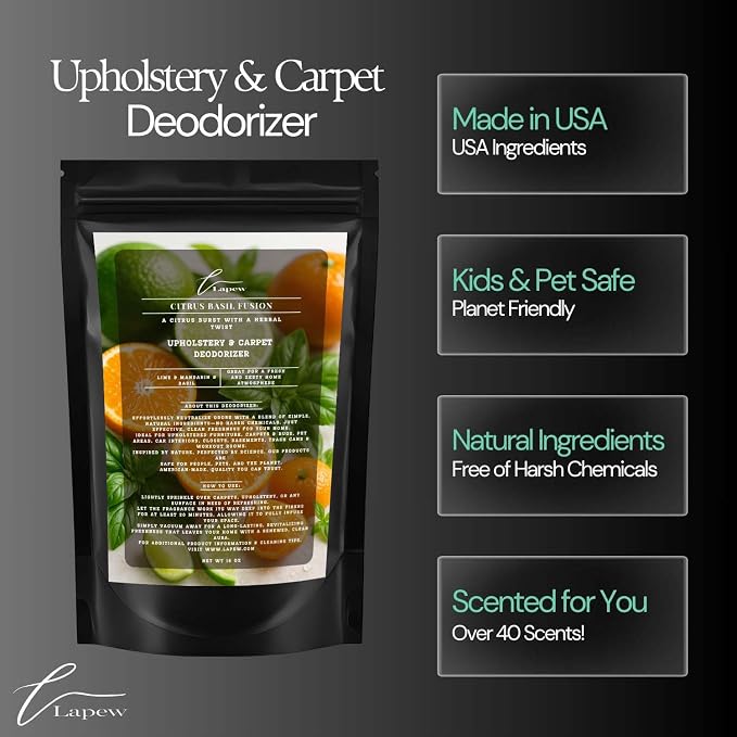 Citrus Basil Fusion Carpet Freshener Powder: Powerful Odor Eliminator - Image 6