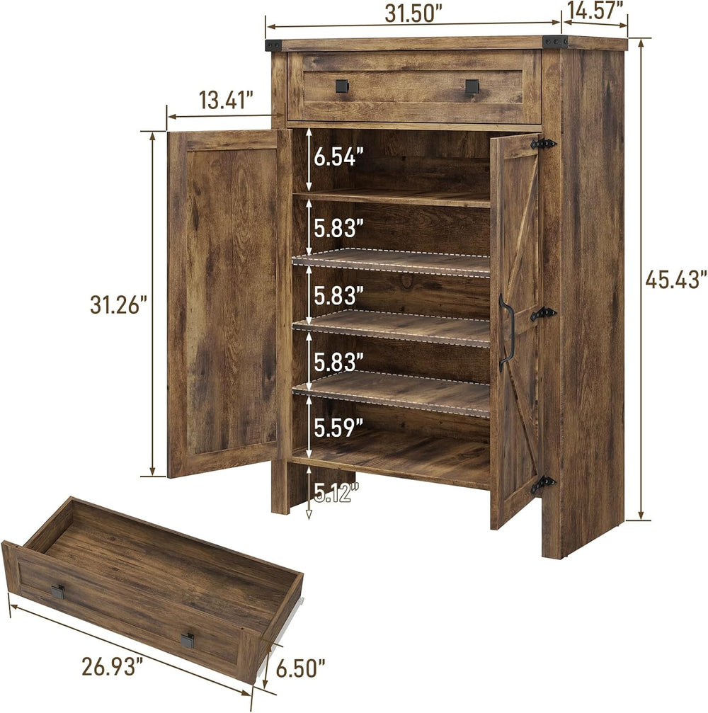 Halitaa Shoe Cabinet, Farmhouse Shoe Storage Organizer, Shoe Storage Cabinet ...