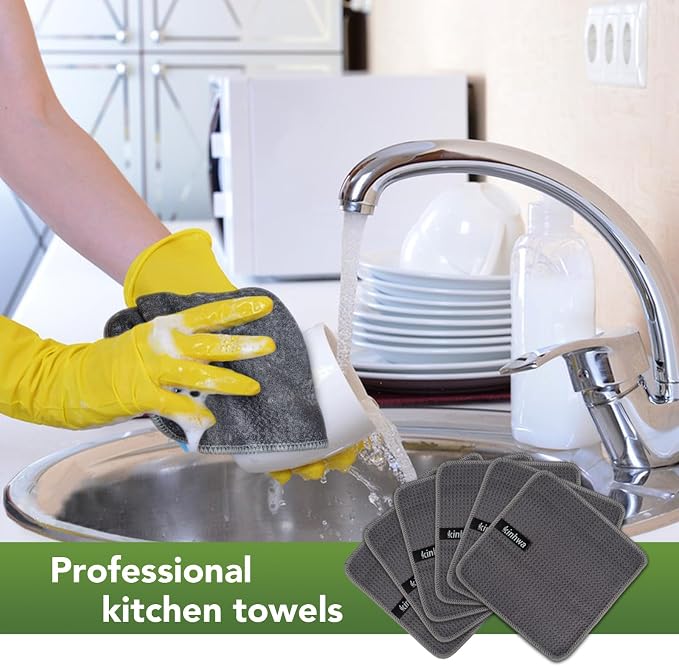 KinHwa Dish Cloths for Washing Dishes Kitchen Towels Microfiber Dish Towels for - Image 7