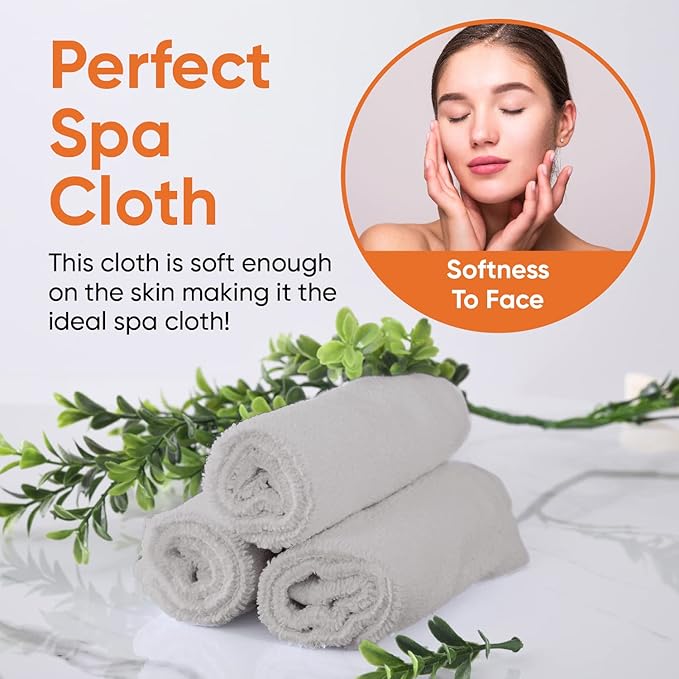 Superio Cotton Terry Washcloths Grey Towels 100% Cotton Cleaning Cloth 16" Rags - Image 6