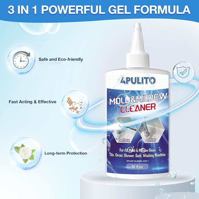 APULITO Household Cleaner Gel for Bathroom Shower Tile Tub Sink Cleaning - Image 2