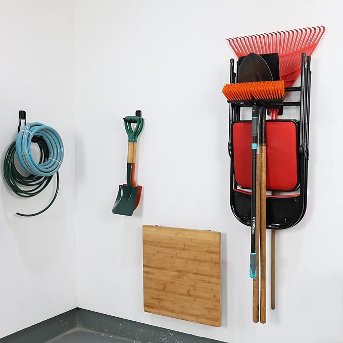 Heavy Duty Garage Tires Hooks Wall Mounted Hanger Tool Organizer Rack Hardware - Image 7