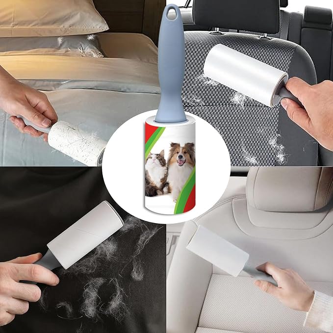 Pet Hair Lint Rollers, 3 Pack, 90 Sheets Each– Reusable Sticky Roller - Image 2