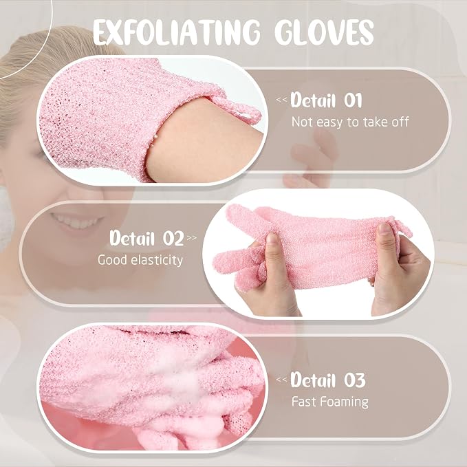 104 Pcs Exfoliating Glove Bulk Shower Gloves - Image 3