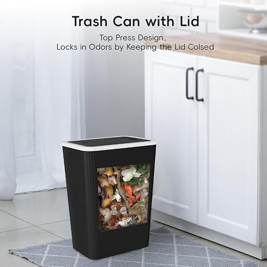 Small Trash Can, 3 Pack 4 Gallons Bathroom Garbage Can - Image 3