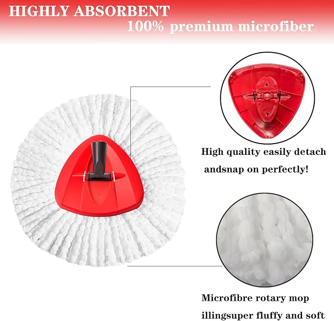 Spin Mop Replacement Head Mop Replace Head Compatible - Image 5