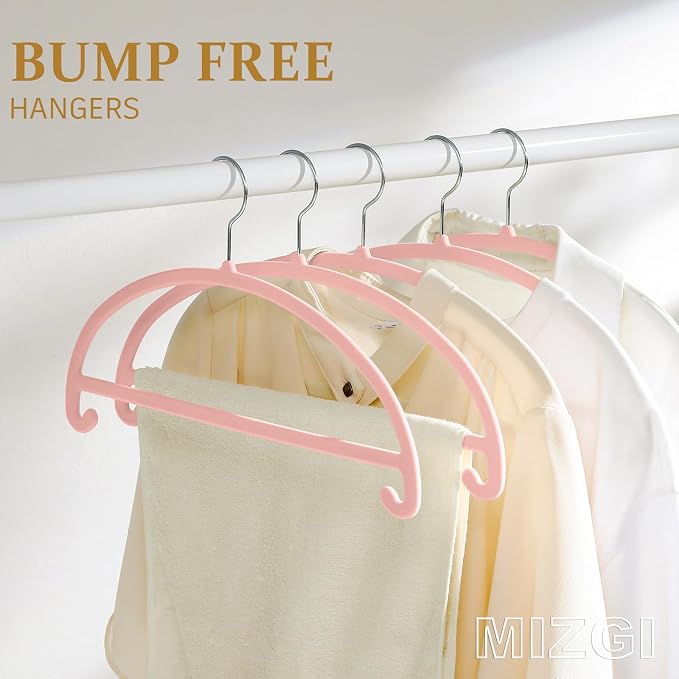 MIZGI 50 Pack Blush Pink Velvet Hangers - Image 2