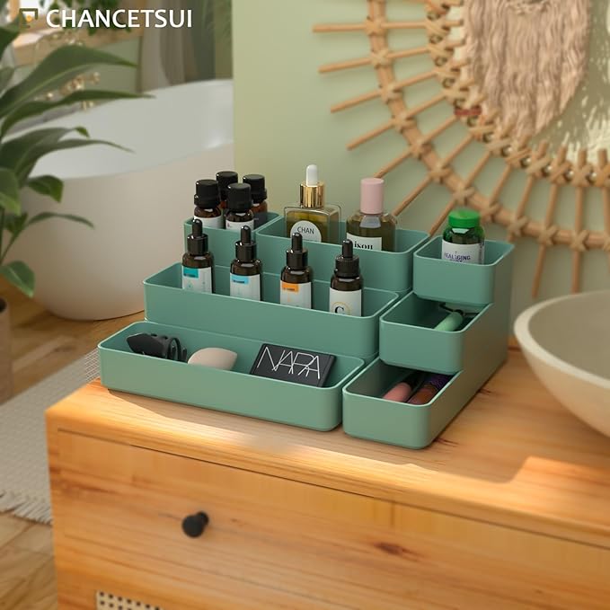 CHANCETSUI 9 Pcs Stackable Drawer Organizer Trays Set, Desk Drawer Organizer - Image 2