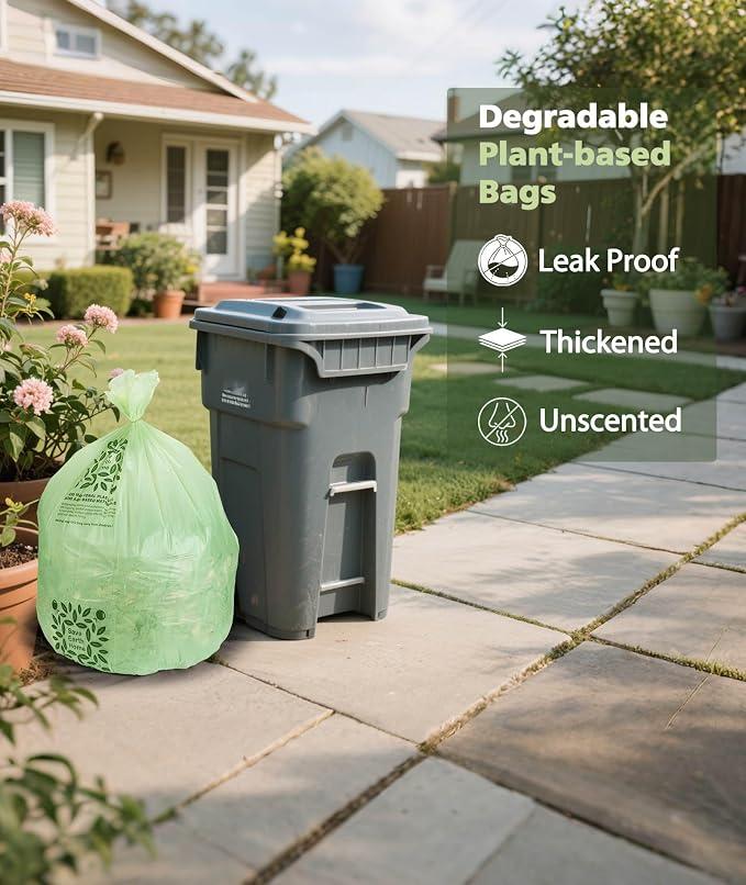 Large Compostable Trash Bags 13 gallon 60 Packs, AYOTEE Biodegradable Trash Bag - Image 8
