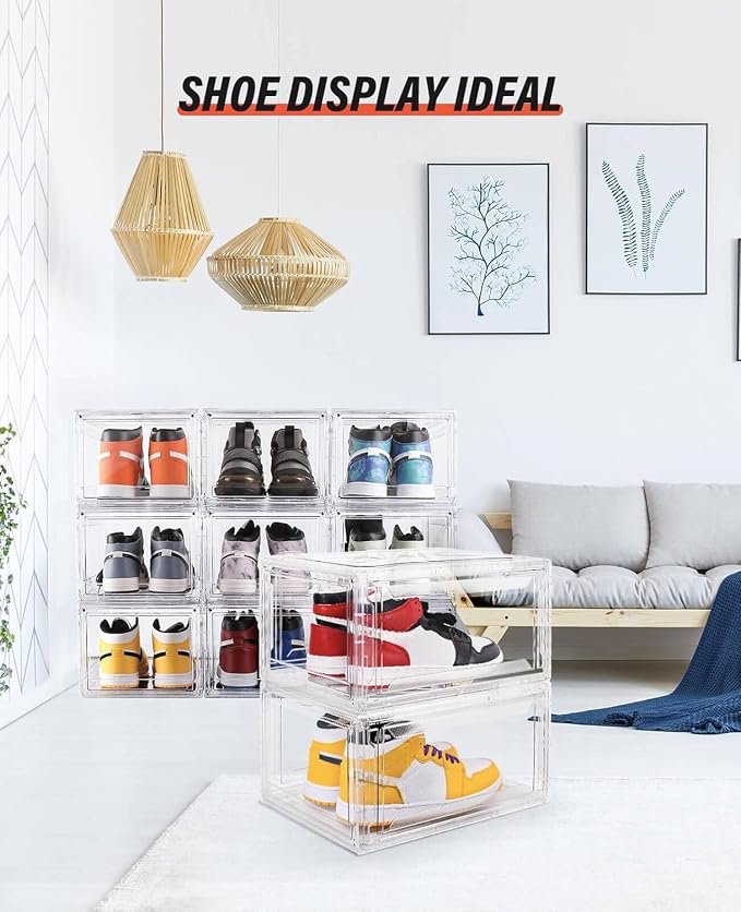 KDOR Shoe Boxes Clear Plastic Stackable 3 Pack Shoe Storage - Image 5