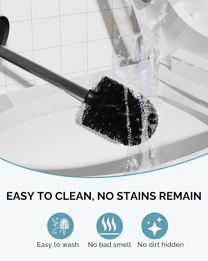 Toilet Brush and Holder Set, 2 Pack Stainless Steel Toilet Bowl Brush - Image 5