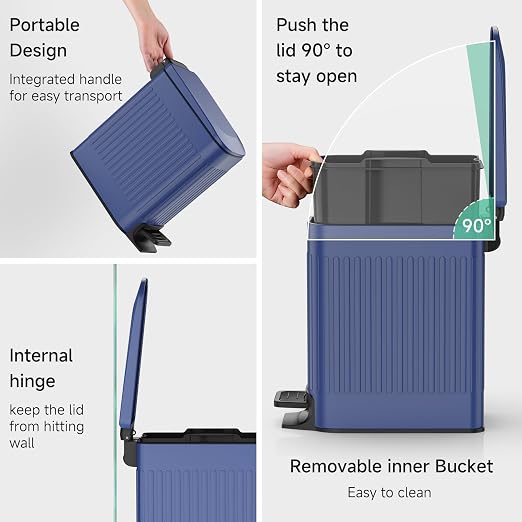 TIPGO Slim Bathroom Trash Can - Image 4