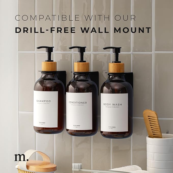 MaisoNovo Refillable Shampoo and Conditioner Bottles | 16.9 fl oz Set of 3 - Image 7