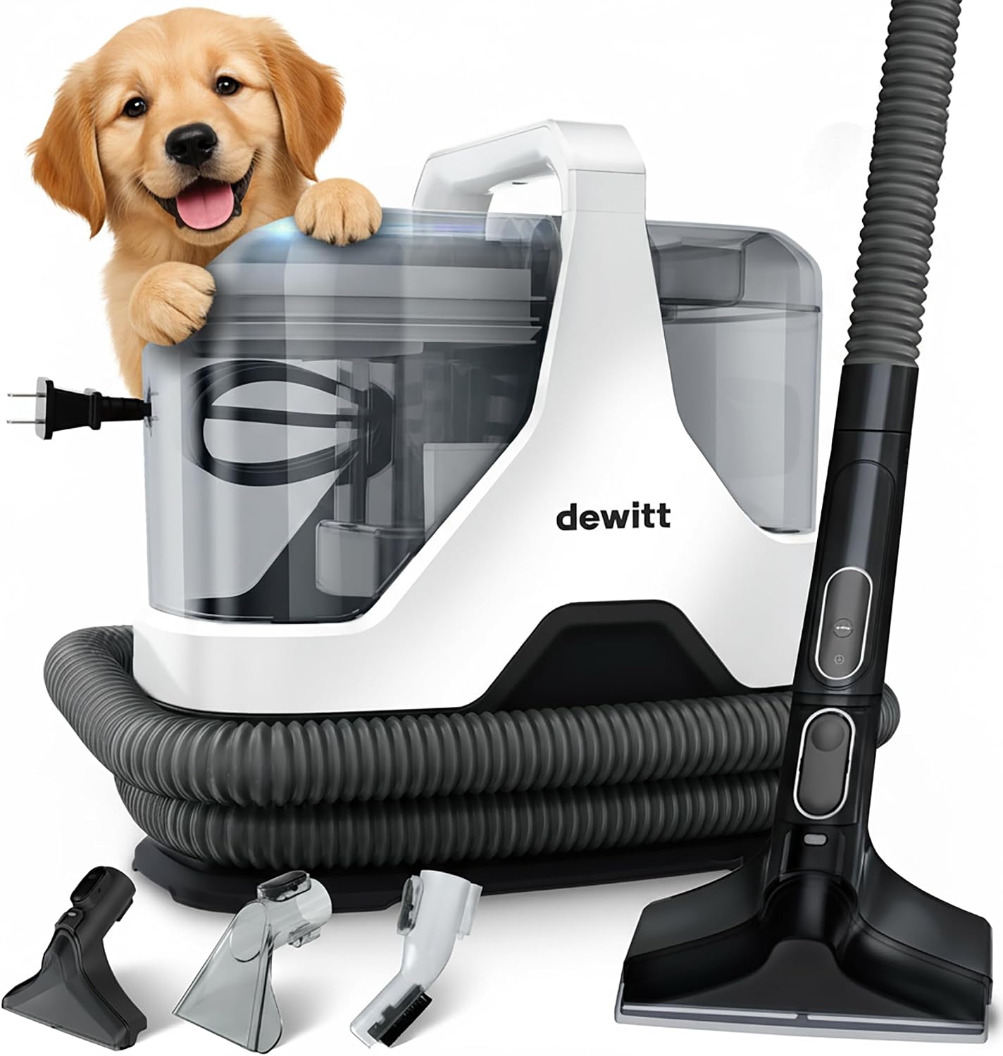 DeWitt Spot Genie Pro Portable Carpet Cleaner Machine | Upholstery Cleaner, Lightweight 7.7lb, Pet Stain & Odor Remover with 4 Cleaning Tools