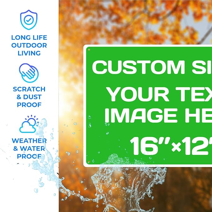 custom metal sign, Aluminum Weatherproof Metal Sign Multiple Sizes Custom - Image 4