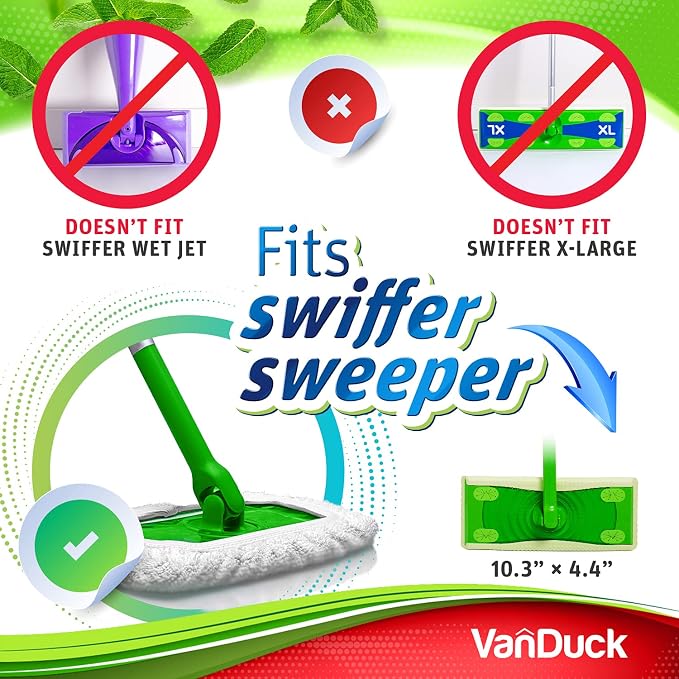 VanDuck Reusable 100% Cotton Mop Pads Compatible - Image 2
