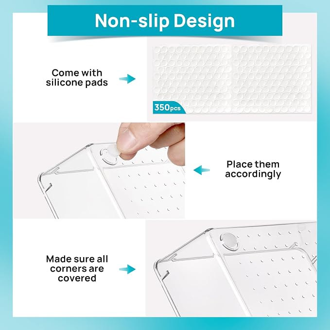 Vtopmart 72 PCS Clear Plastic Drawer Organizers Set, 4-Size Versatile Bathroom - Image 7