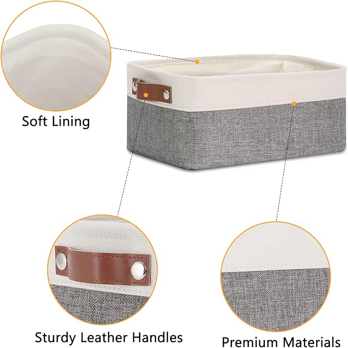 DULLEMELO Small Storage Baskets 6 Pack, Fabric Collapsible Gift Storage Baskets - Image 6