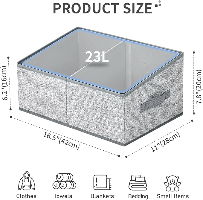 DIMJ Large Closet Shelf Organizer Bins 6 Packs - Image 2