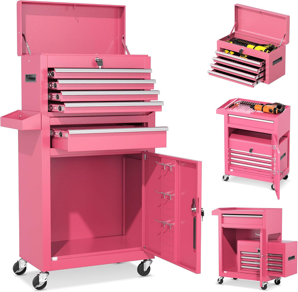 INTERGREAT 5 Drawer Tool Chest with Wheels, Rolling Tool Chest with Enhanced ...