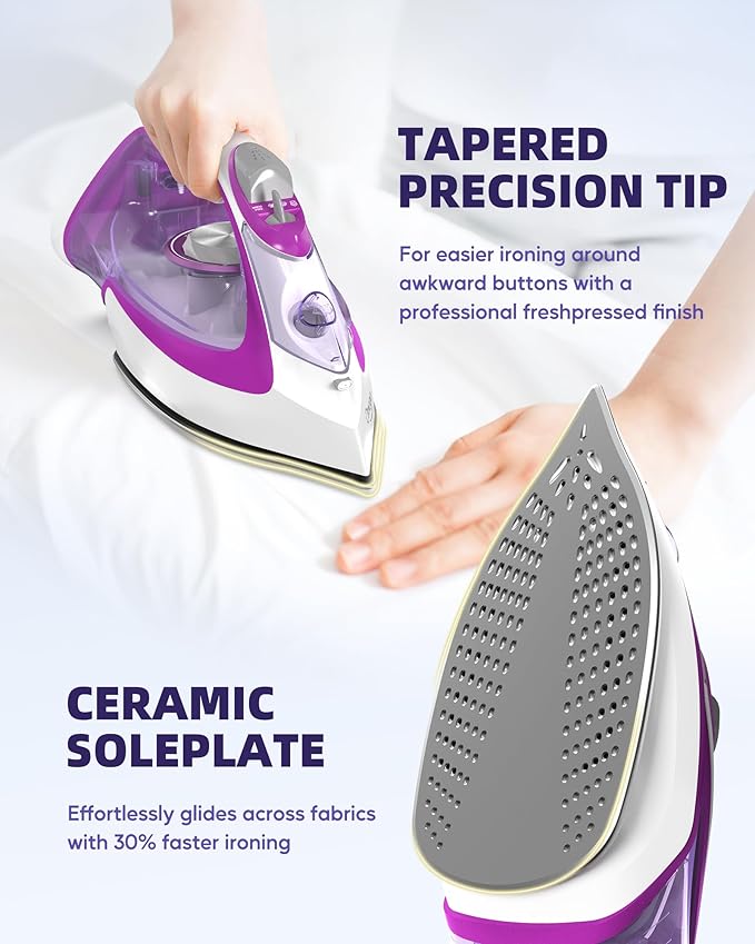 Steam Iron for Clothes, 1750W Iron - Image 4