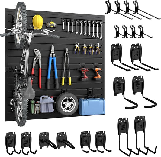 DoCred Slatwall Paneling Organizer, 4x4 FT PVC Garage Slat Wall Storage Systems by DoCred