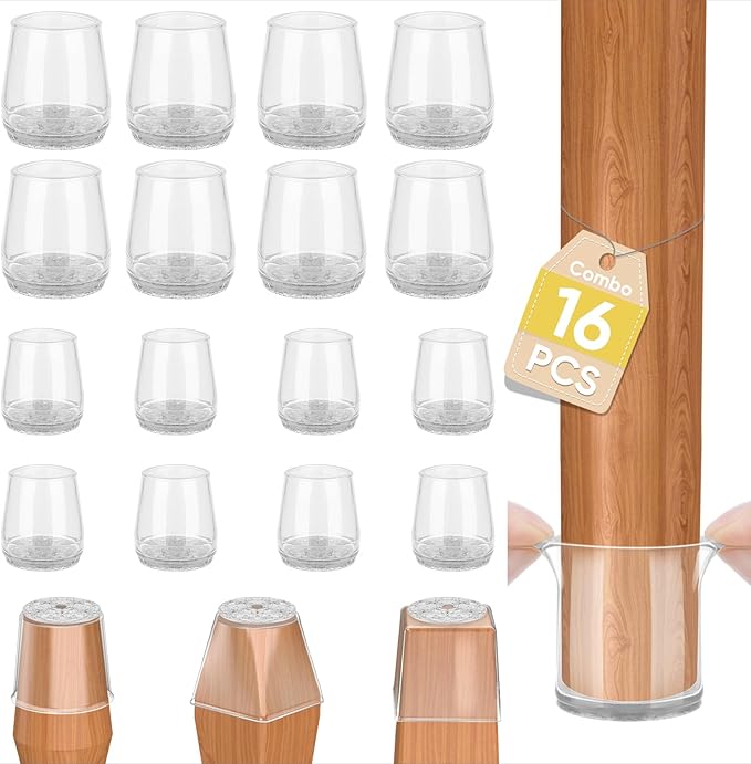 BALEINE 16 Pack Silicone Chair Leg Floor Protectors, Stool Leg Protectors Cap by BALEINE