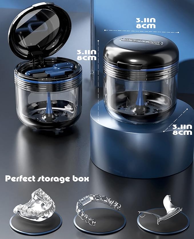 MURRI&MURRDI Retainer Mouth Guard Soak Container Box, Denture Bath Case - Image 7