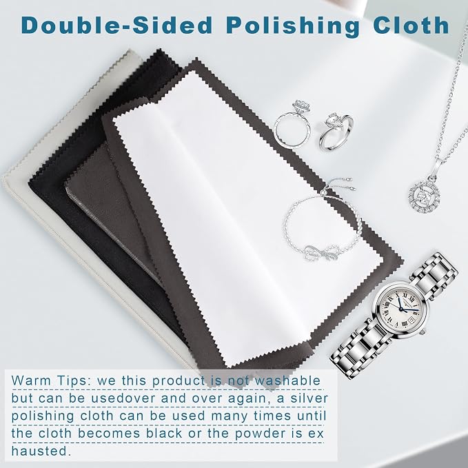 Phinus 3PCS Jewelry Cleaning Cloth, 100% Cotton Jewelry Cloth Polishing - Image 7